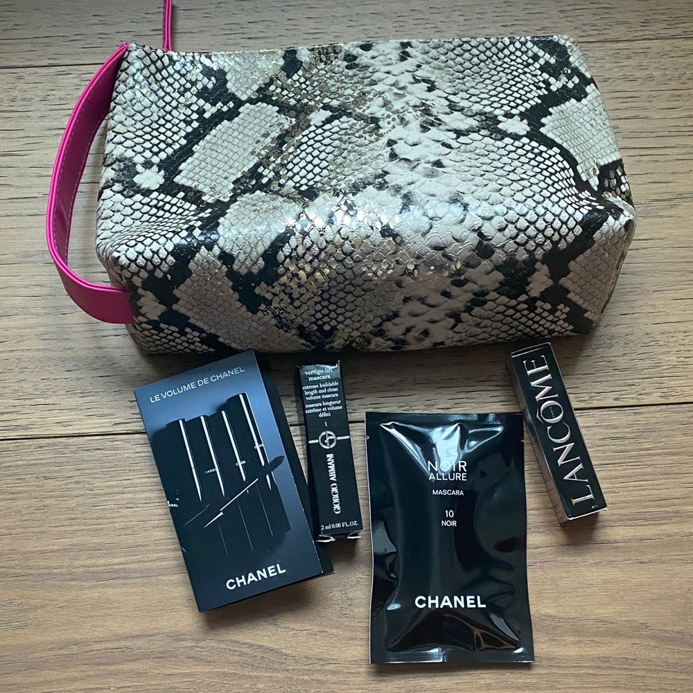 Snakeskin Cosmetic Bag with Mascara minis
